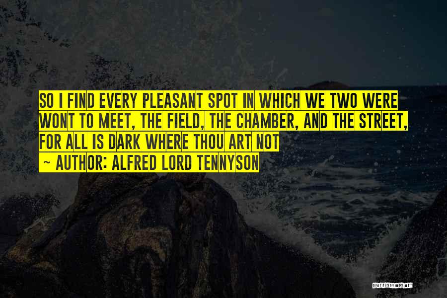 Alfred Lord Tennyson Quotes: So I Find Every Pleasant Spot In Which We Two Were Wont To Meet, The Field, The Chamber, And The