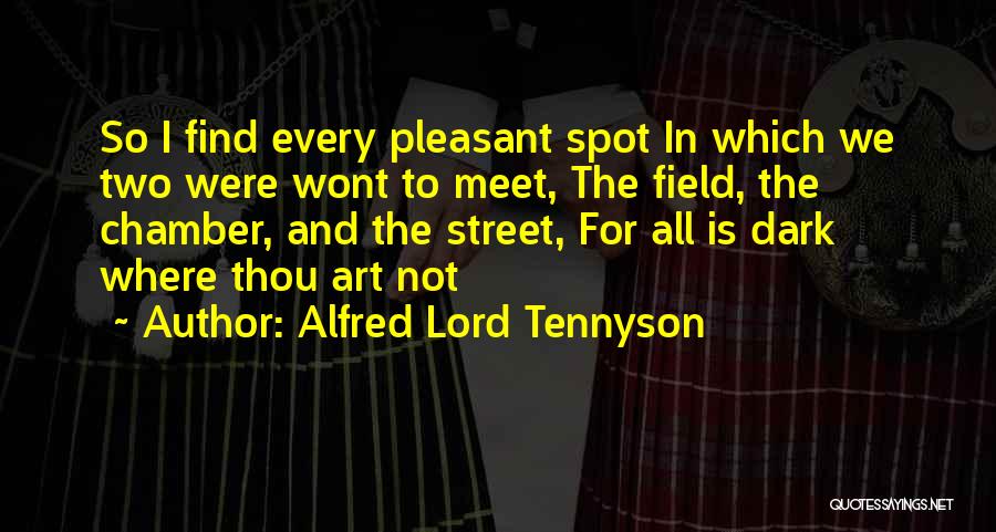 Alfred Lord Tennyson Quotes: So I Find Every Pleasant Spot In Which We Two Were Wont To Meet, The Field, The Chamber, And The