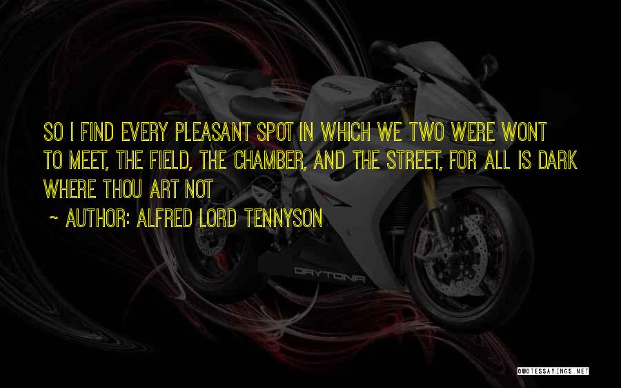 Alfred Lord Tennyson Quotes: So I Find Every Pleasant Spot In Which We Two Were Wont To Meet, The Field, The Chamber, And The