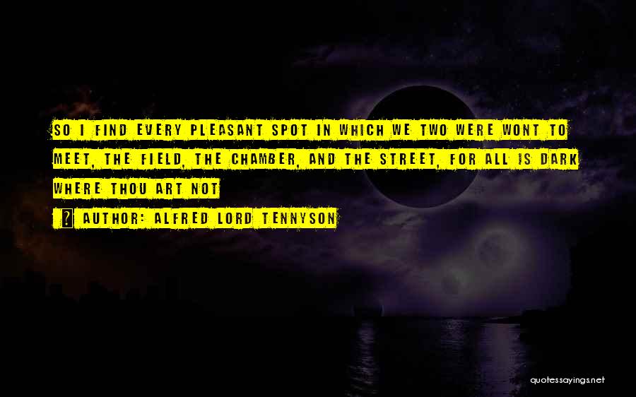 Alfred Lord Tennyson Quotes: So I Find Every Pleasant Spot In Which We Two Were Wont To Meet, The Field, The Chamber, And The