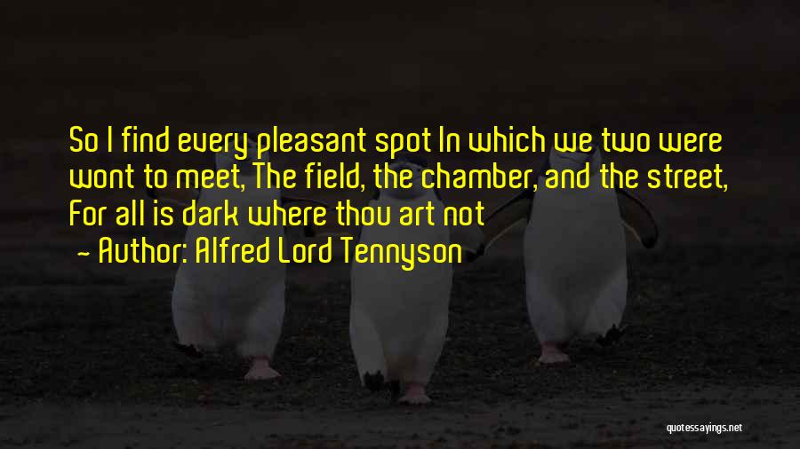 Alfred Lord Tennyson Quotes: So I Find Every Pleasant Spot In Which We Two Were Wont To Meet, The Field, The Chamber, And The