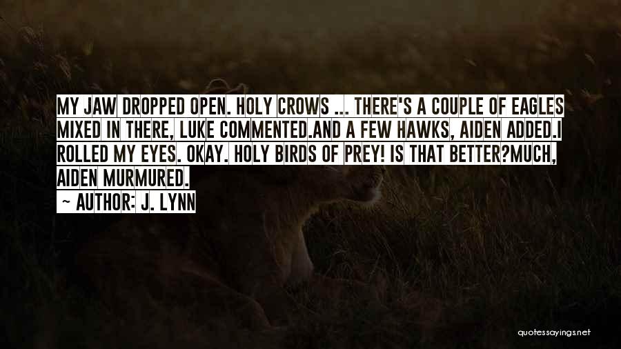 J. Lynn Quotes: My Jaw Dropped Open. Holy Crows ... There's A Couple Of Eagles Mixed In There, Luke Commented.and A Few Hawks,