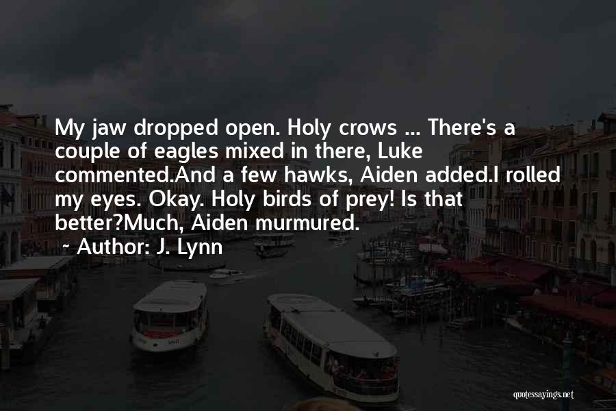J. Lynn Quotes: My Jaw Dropped Open. Holy Crows ... There's A Couple Of Eagles Mixed In There, Luke Commented.and A Few Hawks,