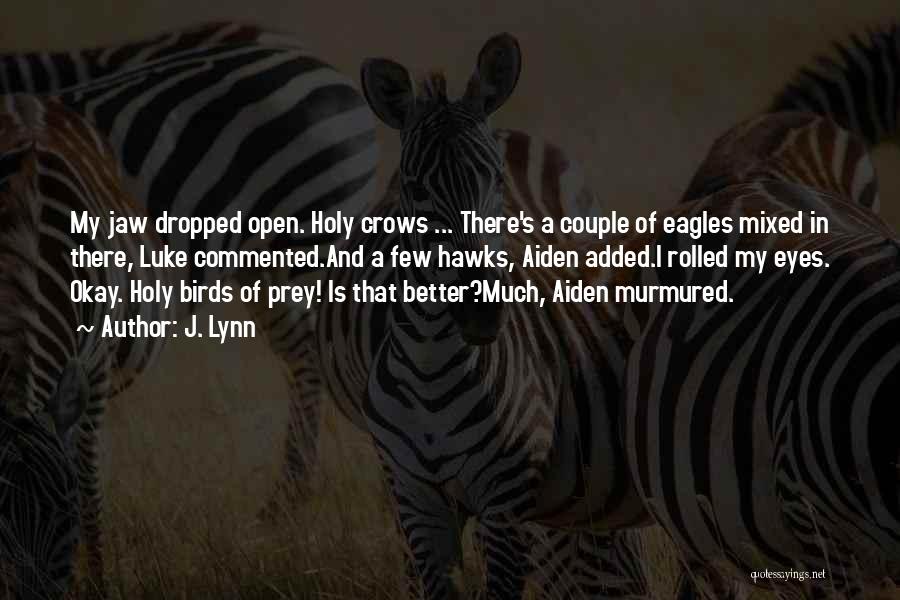 J. Lynn Quotes: My Jaw Dropped Open. Holy Crows ... There's A Couple Of Eagles Mixed In There, Luke Commented.and A Few Hawks,