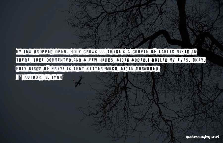 J. Lynn Quotes: My Jaw Dropped Open. Holy Crows ... There's A Couple Of Eagles Mixed In There, Luke Commented.and A Few Hawks,