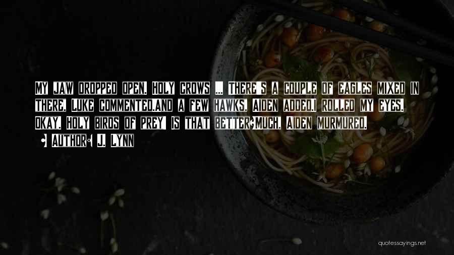 J. Lynn Quotes: My Jaw Dropped Open. Holy Crows ... There's A Couple Of Eagles Mixed In There, Luke Commented.and A Few Hawks,