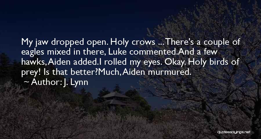 J. Lynn Quotes: My Jaw Dropped Open. Holy Crows ... There's A Couple Of Eagles Mixed In There, Luke Commented.and A Few Hawks,