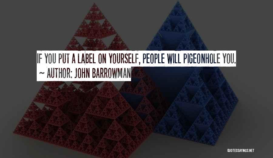 John Barrowman Quotes: If You Put A Label On Yourself, People Will Pigeonhole You.