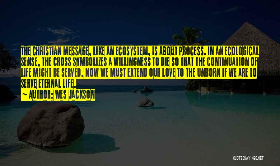 Wes Jackson Quotes: The Christian Message, Like An Ecosystem, Is About Process. In An Ecological Sense, The Cross Symbolizes A Willingness To Die