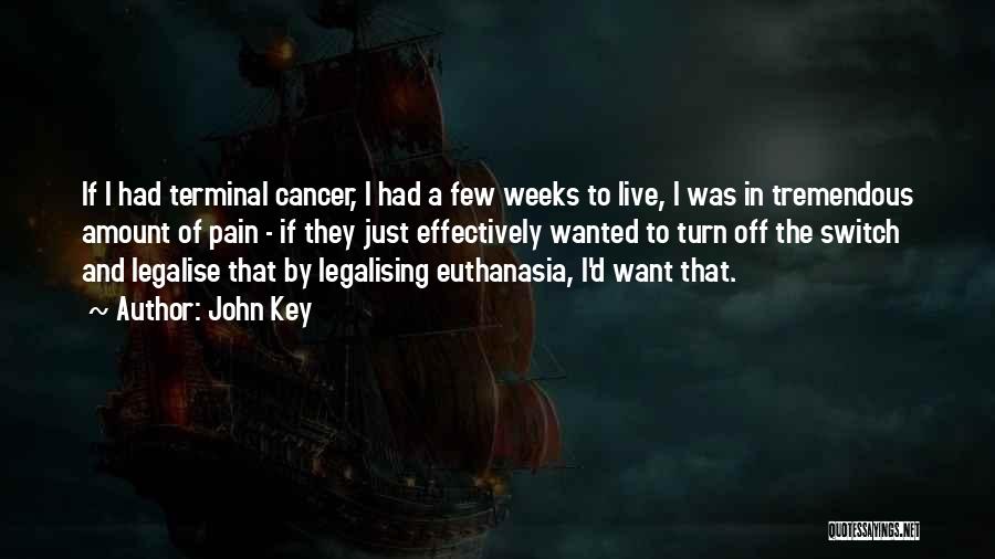 John Key Quotes: If I Had Terminal Cancer, I Had A Few Weeks To Live, I Was In Tremendous Amount Of Pain -