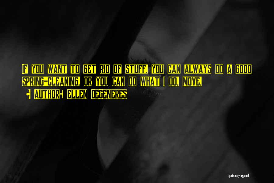 Ellen DeGeneres Quotes: If You Want To Get Rid Of Stuff, You Can Always Do A Good Spring-cleaning. Or You Can Do What