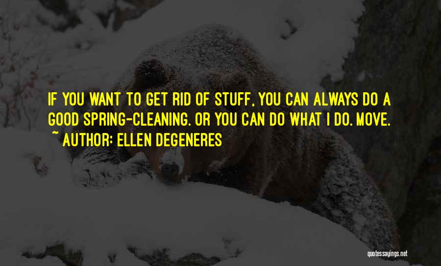 Ellen DeGeneres Quotes: If You Want To Get Rid Of Stuff, You Can Always Do A Good Spring-cleaning. Or You Can Do What