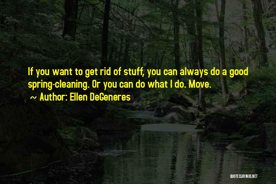 Ellen DeGeneres Quotes: If You Want To Get Rid Of Stuff, You Can Always Do A Good Spring-cleaning. Or You Can Do What