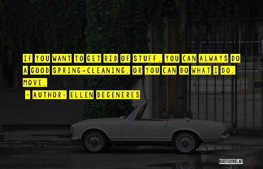 Ellen DeGeneres Quotes: If You Want To Get Rid Of Stuff, You Can Always Do A Good Spring-cleaning. Or You Can Do What