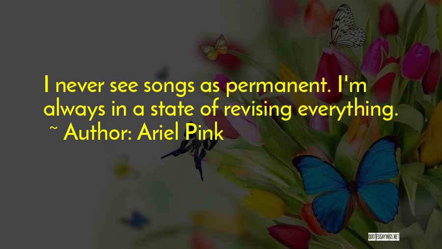 Ariel Pink Quotes: I Never See Songs As Permanent. I'm Always In A State Of Revising Everything.