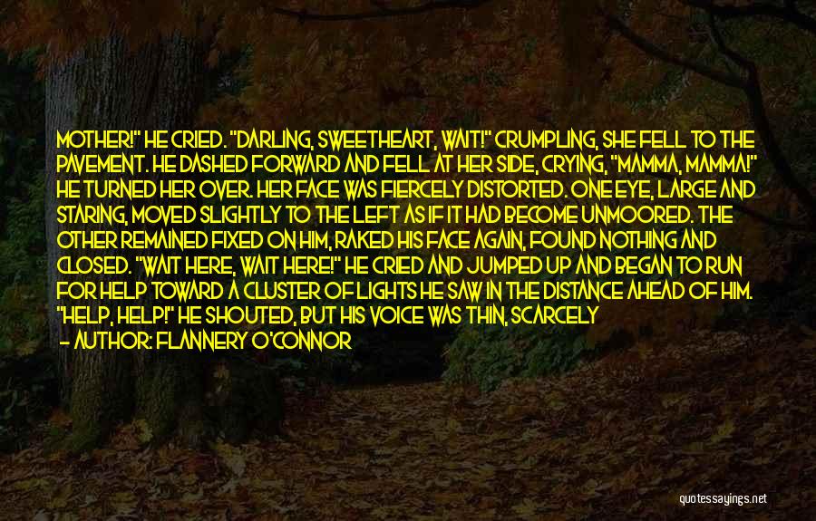 Flannery O'Connor Quotes: Mother! He Cried. Darling, Sweetheart, Wait! Crumpling, She Fell To The Pavement. He Dashed Forward And Fell At Her Side,
