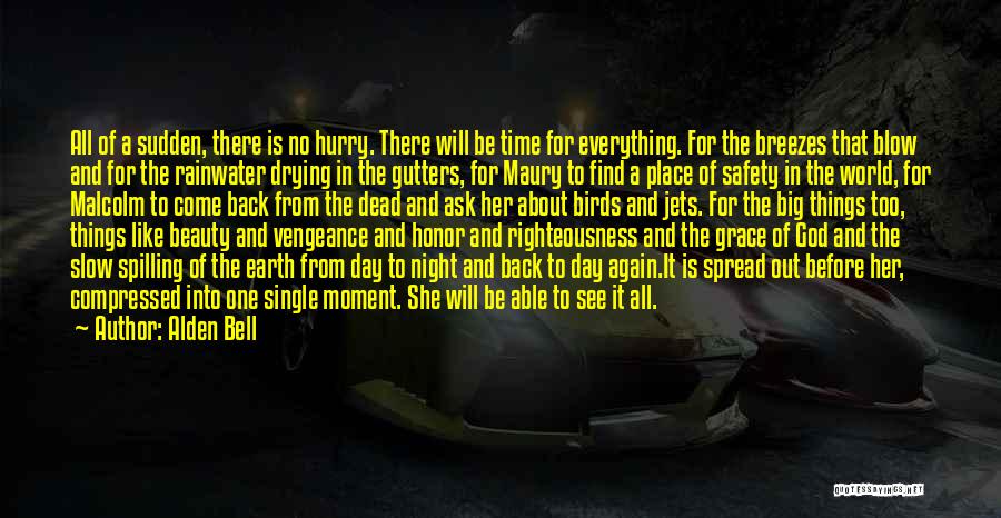 Alden Bell Quotes: All Of A Sudden, There Is No Hurry. There Will Be Time For Everything. For The Breezes That Blow And