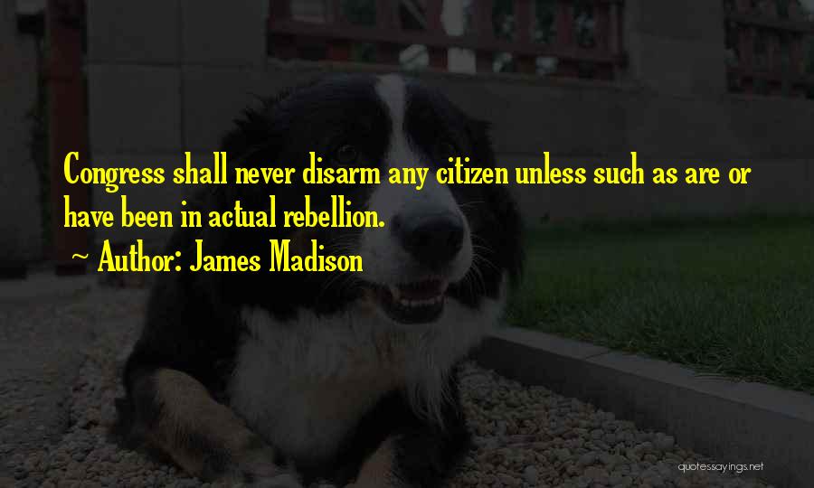 James Madison Quotes: Congress Shall Never Disarm Any Citizen Unless Such As Are Or Have Been In Actual Rebellion.