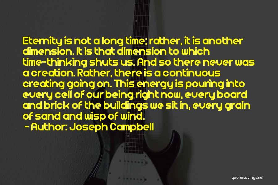 Joseph Campbell Quotes: Eternity Is Not A Long Time; Rather, It Is Another Dimension. It Is That Dimension To Which Time-thinking Shuts Us.