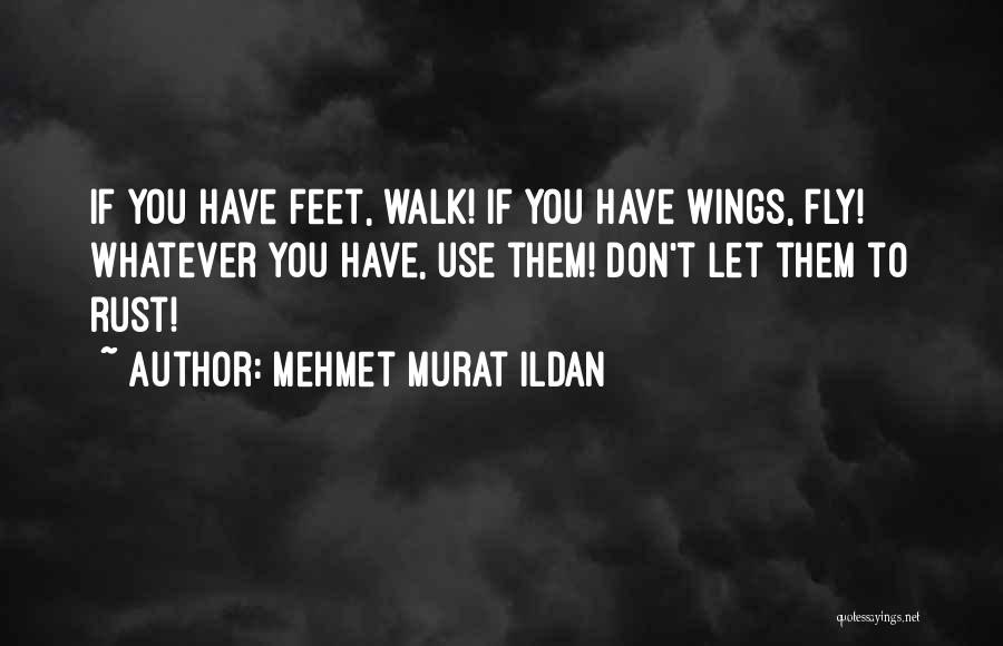 Mehmet Murat Ildan Quotes: If You Have Feet, Walk! If You Have Wings, Fly! Whatever You Have, Use Them! Don't Let Them To Rust!