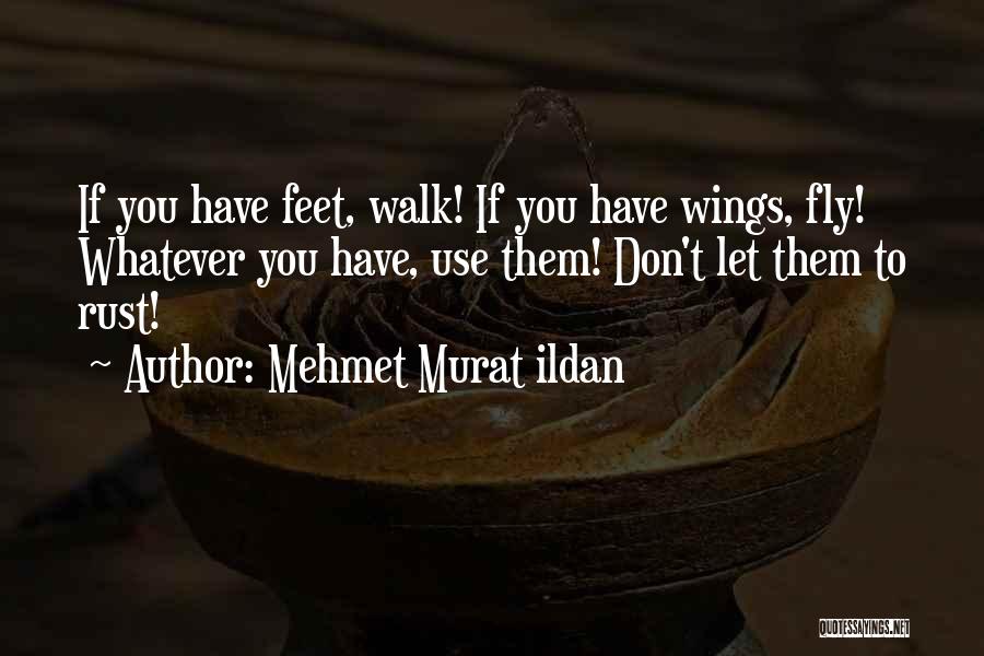 Mehmet Murat Ildan Quotes: If You Have Feet, Walk! If You Have Wings, Fly! Whatever You Have, Use Them! Don't Let Them To Rust!