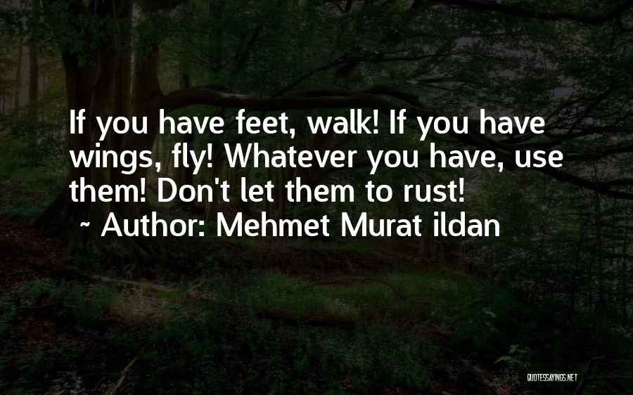Mehmet Murat Ildan Quotes: If You Have Feet, Walk! If You Have Wings, Fly! Whatever You Have, Use Them! Don't Let Them To Rust!