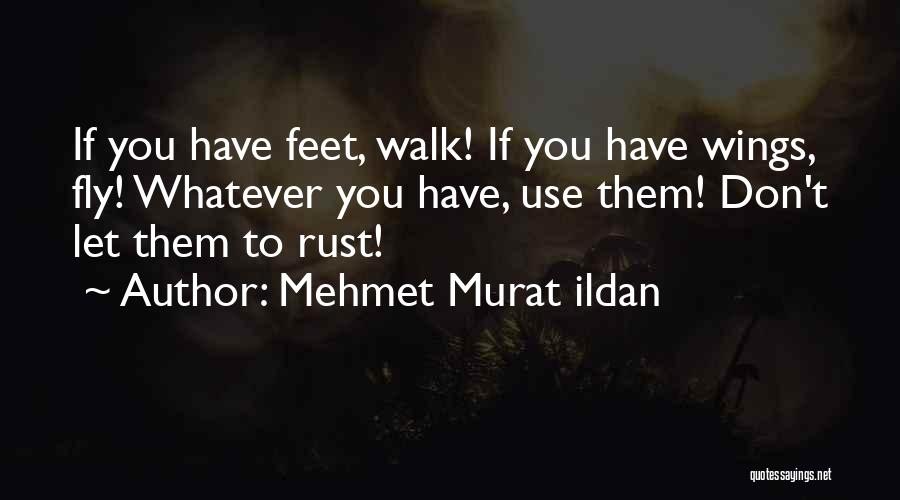 Mehmet Murat Ildan Quotes: If You Have Feet, Walk! If You Have Wings, Fly! Whatever You Have, Use Them! Don't Let Them To Rust!