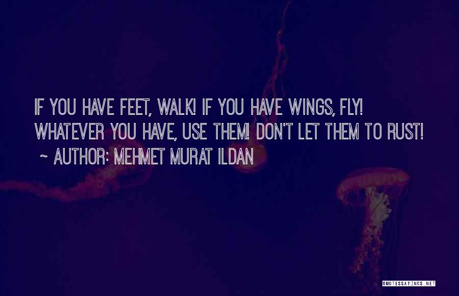 Mehmet Murat Ildan Quotes: If You Have Feet, Walk! If You Have Wings, Fly! Whatever You Have, Use Them! Don't Let Them To Rust!