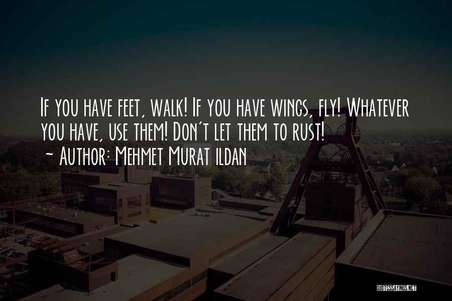 Mehmet Murat Ildan Quotes: If You Have Feet, Walk! If You Have Wings, Fly! Whatever You Have, Use Them! Don't Let Them To Rust!