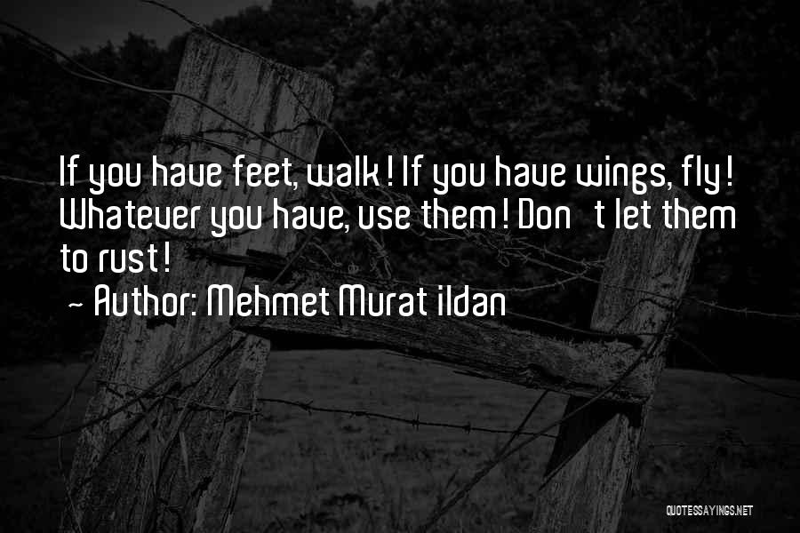 Mehmet Murat Ildan Quotes: If You Have Feet, Walk! If You Have Wings, Fly! Whatever You Have, Use Them! Don't Let Them To Rust!