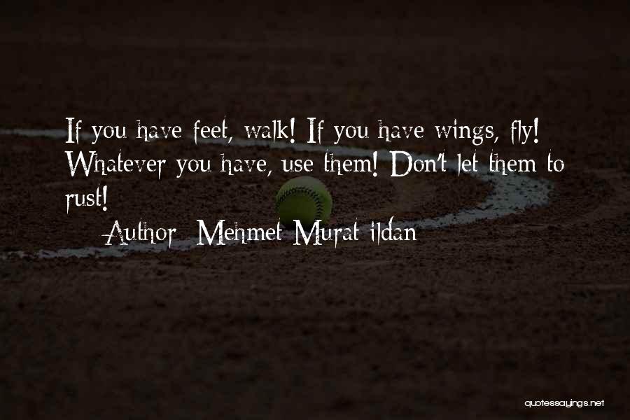 Mehmet Murat Ildan Quotes: If You Have Feet, Walk! If You Have Wings, Fly! Whatever You Have, Use Them! Don't Let Them To Rust!