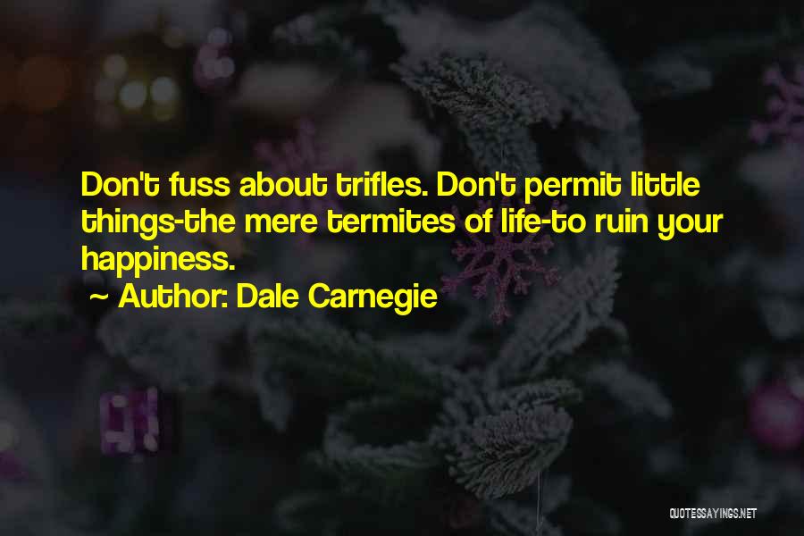 Dale Carnegie Quotes: Don't Fuss About Trifles. Don't Permit Little Things-the Mere Termites Of Life-to Ruin Your Happiness.