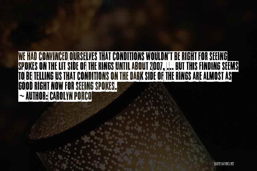 Carolyn Porco Quotes: We Had Convinced Ourselves That Conditions Wouldn't Be Right For Seeing Spokes On The Lit Side Of The Rings Until