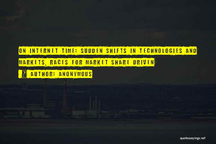 Anonymous Quotes: On Internet Time: Sudden Shifts In Technologies And Markets, Races For Market Share Driven