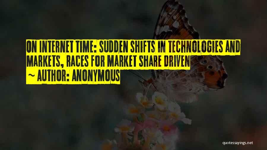 Anonymous Quotes: On Internet Time: Sudden Shifts In Technologies And Markets, Races For Market Share Driven