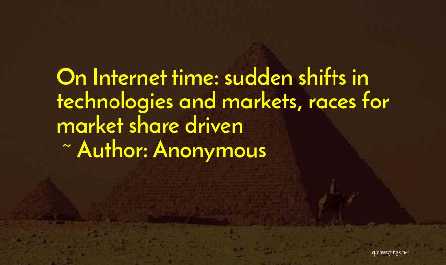 Anonymous Quotes: On Internet Time: Sudden Shifts In Technologies And Markets, Races For Market Share Driven