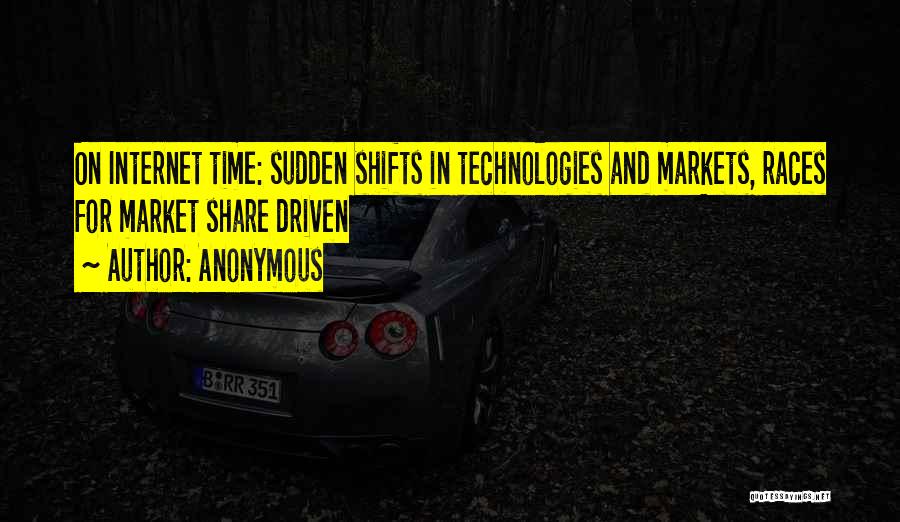 Anonymous Quotes: On Internet Time: Sudden Shifts In Technologies And Markets, Races For Market Share Driven