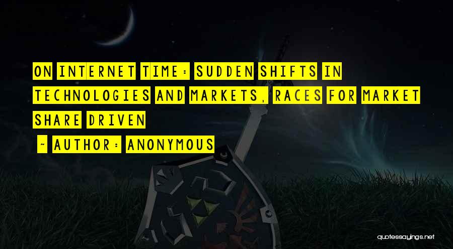Anonymous Quotes: On Internet Time: Sudden Shifts In Technologies And Markets, Races For Market Share Driven