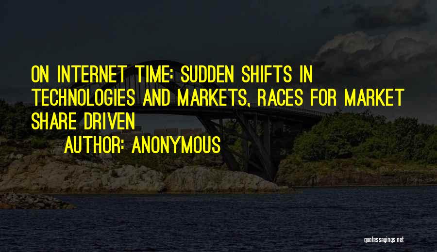 Anonymous Quotes: On Internet Time: Sudden Shifts In Technologies And Markets, Races For Market Share Driven