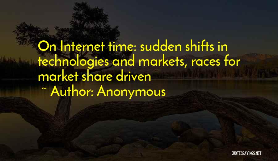 Anonymous Quotes: On Internet Time: Sudden Shifts In Technologies And Markets, Races For Market Share Driven