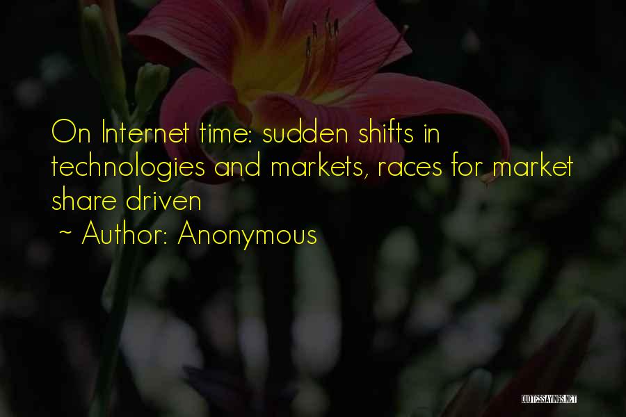 Anonymous Quotes: On Internet Time: Sudden Shifts In Technologies And Markets, Races For Market Share Driven