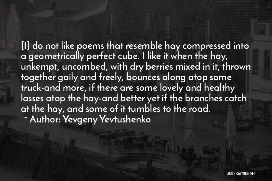 Yevgeny Yevtushenko Quotes: [i] Do Not Like Poems That Resemble Hay Compressed Into A Geometrically Perfect Cube. I Like It When The Hay,