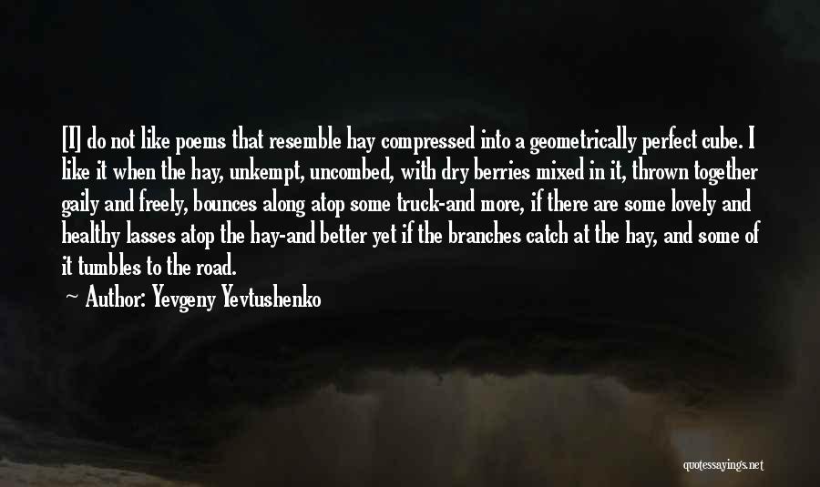 Yevgeny Yevtushenko Quotes: [i] Do Not Like Poems That Resemble Hay Compressed Into A Geometrically Perfect Cube. I Like It When The Hay,