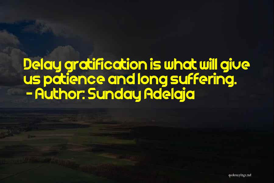 Sunday Adelaja Quotes: Delay Gratification Is What Will Give Us Patience And Long Suffering.