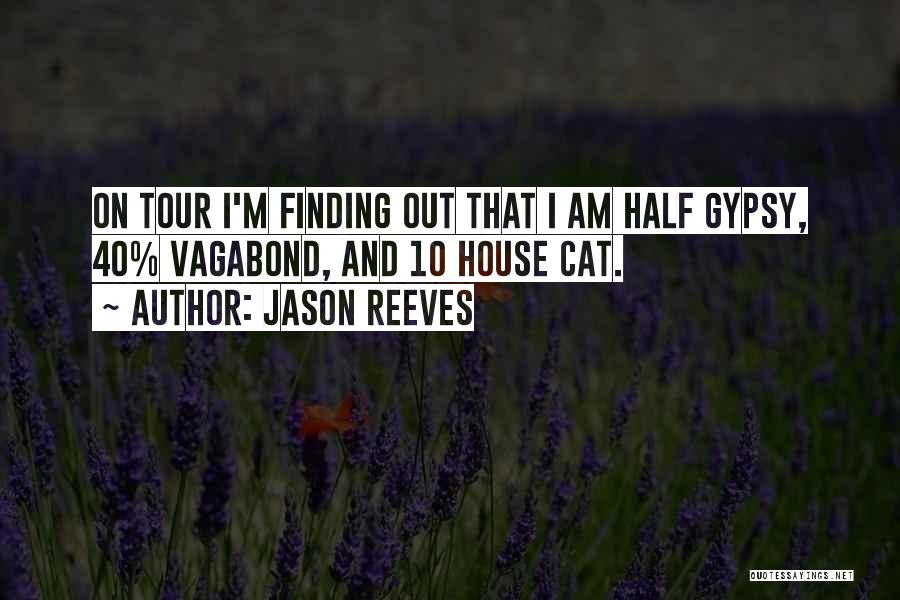 Jason Reeves Quotes: On Tour I'm Finding Out That I Am Half Gypsy, 40% Vagabond, And 10 House Cat.