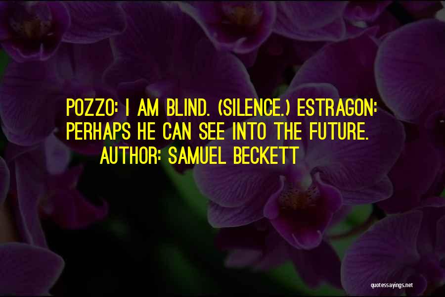 Samuel Beckett Quotes: Pozzo: I Am Blind. (silence.) Estragon: Perhaps He Can See Into The Future.
