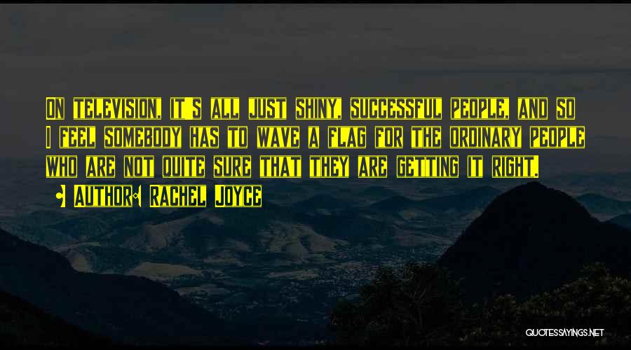 Rachel Joyce Quotes: On Television, It's All Just Shiny, Successful People, And So I Feel Somebody Has To Wave A Flag For The