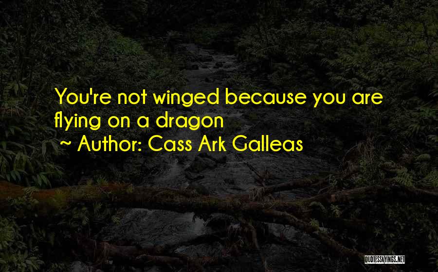 Cass Ark Galleas Quotes: You're Not Winged Because You Are Flying On A Dragon