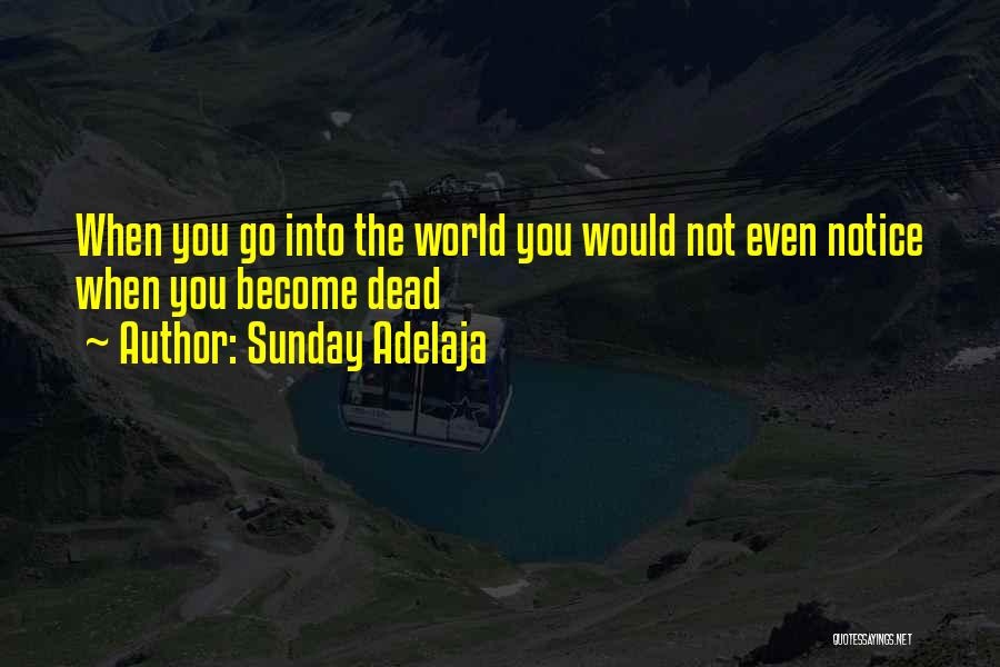 Sunday Adelaja Quotes: When You Go Into The World You Would Not Even Notice When You Become Dead