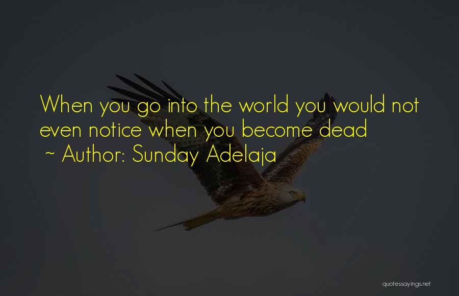 Sunday Adelaja Quotes: When You Go Into The World You Would Not Even Notice When You Become Dead